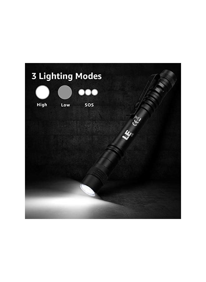 PROMASS promass Flashlight, Torch Light Mini, Pen Flashlight LED, Waterproof Pocket Torch with Clip, AAA Battery Powered [Not included], Compact Bright LED Penlight for Inspection, Work, Repair, Pack of 2  - Image 4
