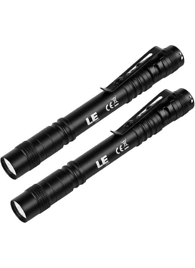 PROMASS promass Flashlight, Torch Light Mini, Pen Flashlight LED, Waterproof Pocket Torch with Clip, AAA Battery Powered [Not included], Compact Bright LED Penlight for Inspection, Work, Repair, Pack of 2  - Image 1