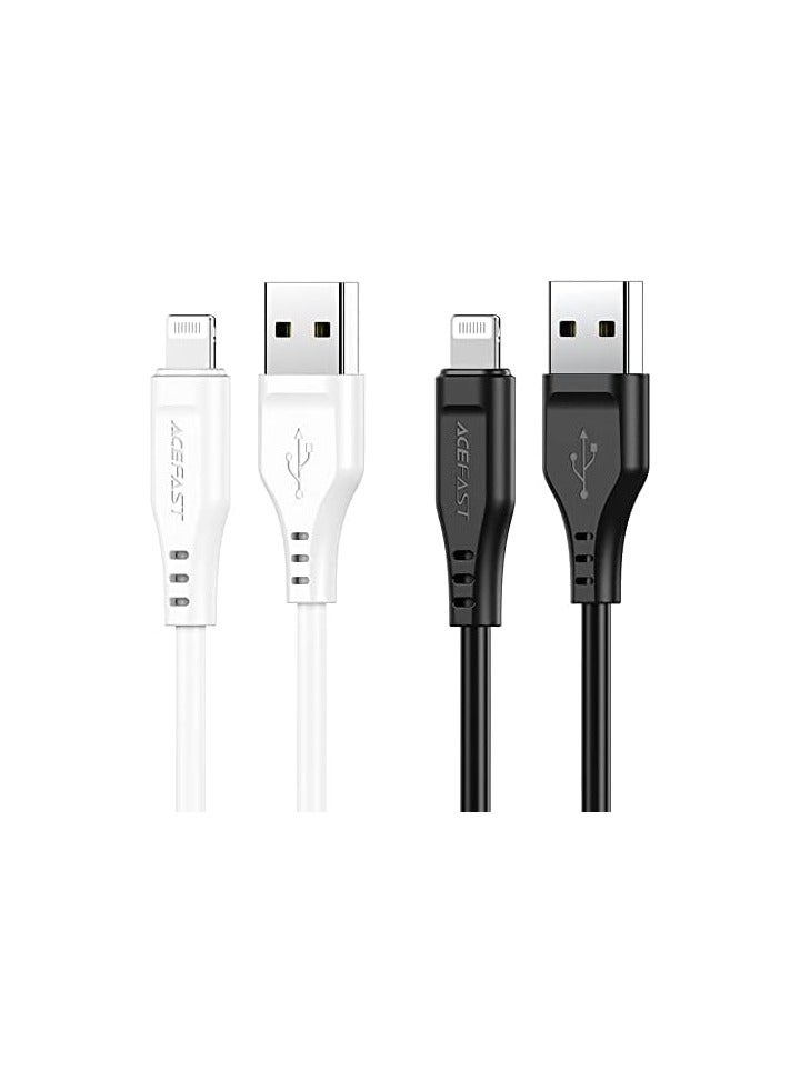 أسيفاست Acefast كابل بيانات USB-A إلى Lightning TPE للشحن بطول 1.2 متر، أبيض - Image 2