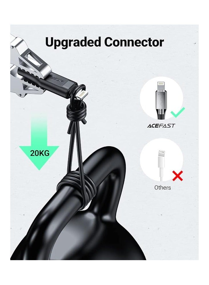 أسيفاست Acefast كابل بيانات USB-A إلى Lightning TPE للشحن بطول 1.2 متر، أبيض - Image 5