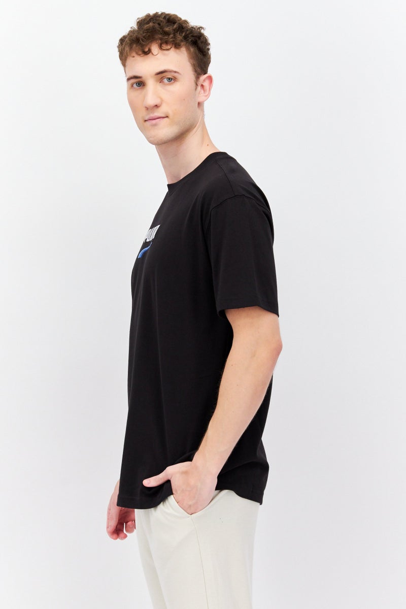 PUMA تي شيرت رجالي بقصة مريحة بأكمام قصيرة للخارج، أسود - Image 3