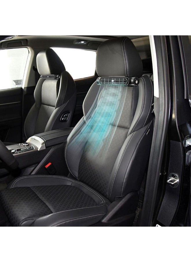 سکیلو مروحة تبريد مسند رأس السيارة   Mini USB SUV - مروحة تبريد مسند رأس محمولة صامتة مزودة بثلاثة إعدادات للسرعة، سهلة التركيب، تعمل بالطاقة عبر USB لقيادة مريحة وسفر صيفي  - Image 5