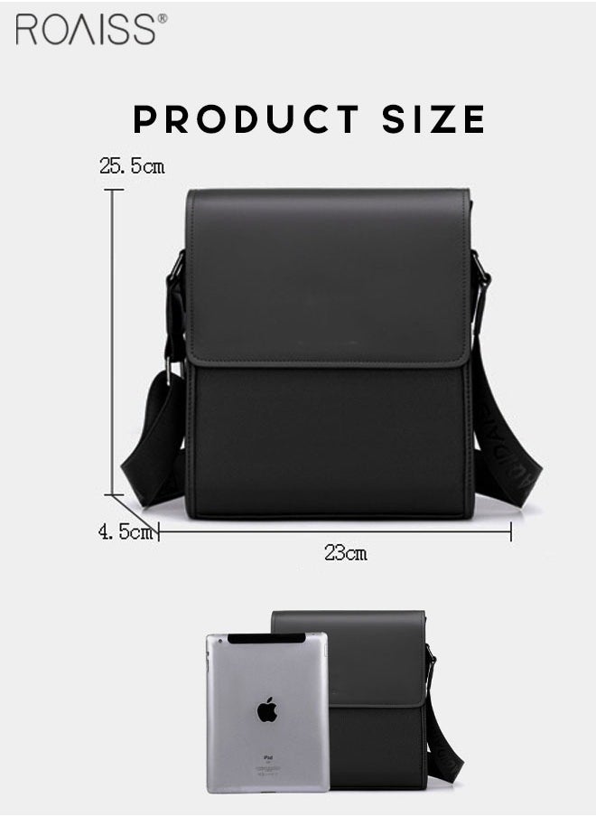 roaiss 2-Piece Pu Leather Business Flip Shoulder Bag Detachable And Adjustable Casual Crossbody Bag Durable And Waterproof Large Capacity Business Bag  - Image 3