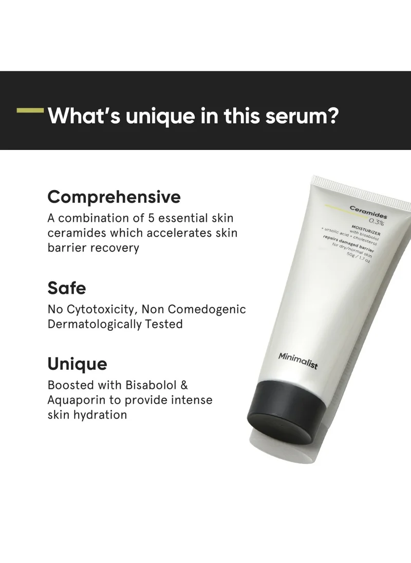Minimalist Skincare Ceramides Bisabolol Dry Face Cream