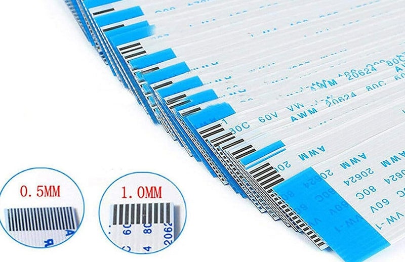 كابل فلات مرن FFC/FPC LVDS بطول 300 مم 12 بوصة مع 50 دبوس 0.5 مم نوع A (دبوس من نفس الجانب)