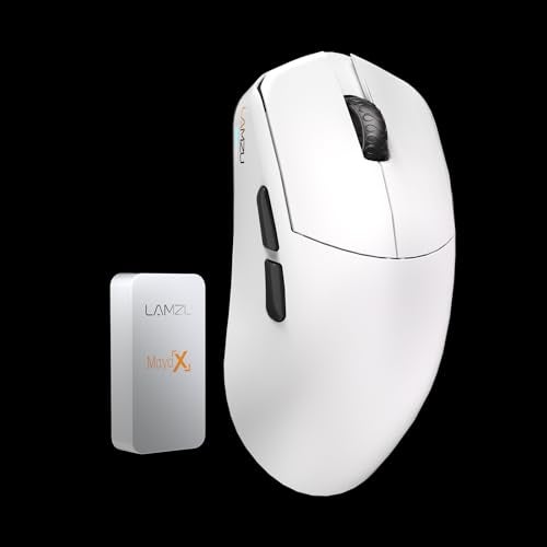 Lamzu Maya X Wireless Gaming Mouse, Ultra Lightweight 47g, Optical Switch, Maximum 30000 DPI, Symmetrical, MCU Nordic 52840, Dust-Proof Encoder, PAW3950 Sensor(Larger Maya) (White) - Image 2