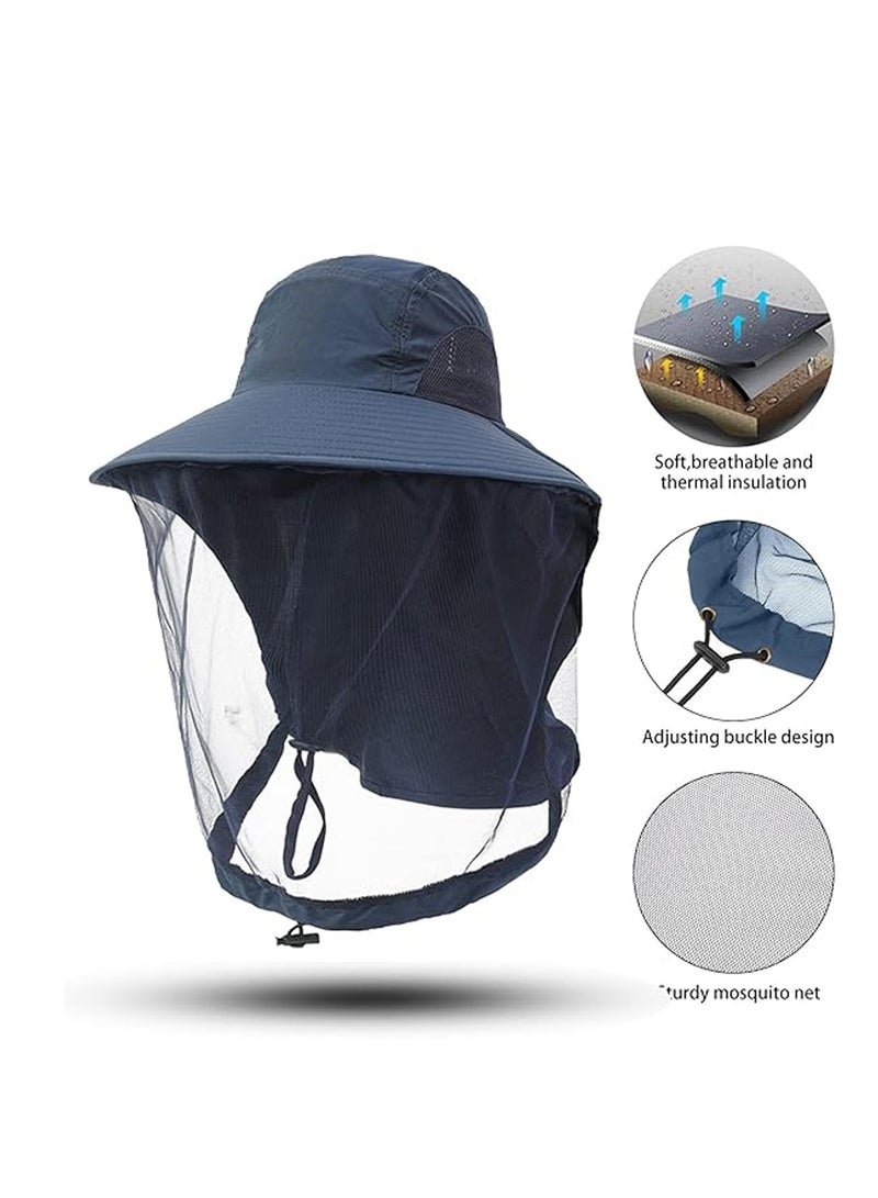 CMGTYYD Anti-mosquito head mesh hat, anti-mosquito mask with neck cover, foldable fishing hat with adjustable chin strap, UPF50+ hunting hat for men and women, suitable for outdoor fishing - Image 5