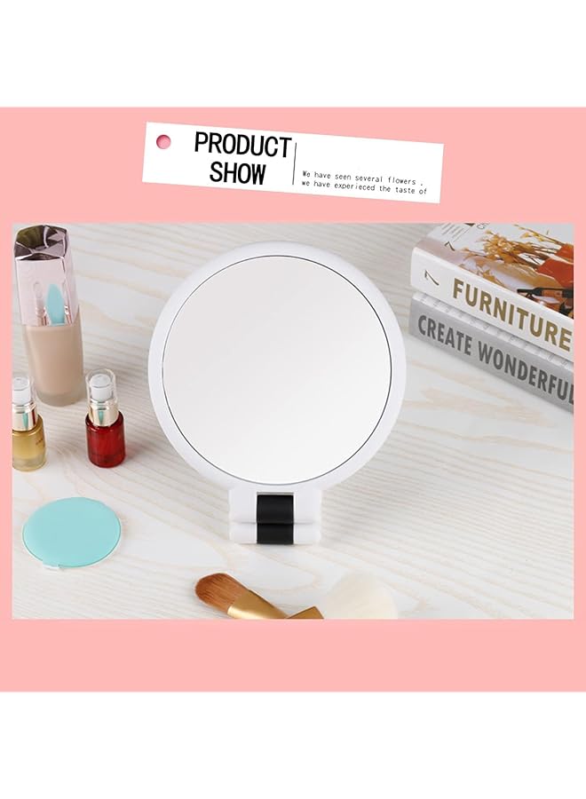 erorex Magnifying Makeup Vanity Mirror 1X 5X Travel Foldable Compact Mirrors For Women 360° Rotating Hand Held Cosmetic Mirror With Handle Double Side Desk Tabletop Vanity Round Mirror White - Image 4