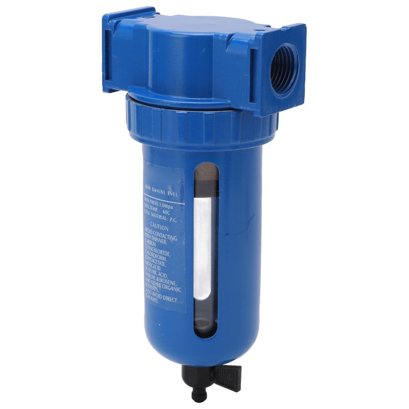 NANPU 1/2in NPT Compressed Air Filter Manual Drain: 5 Micron Brass Filter Core Efficient Filtration Water Separator for Air Compressor - Rust Proof Zinc Alloy High Pressure Resistant Piston Type Regulating - Image 3