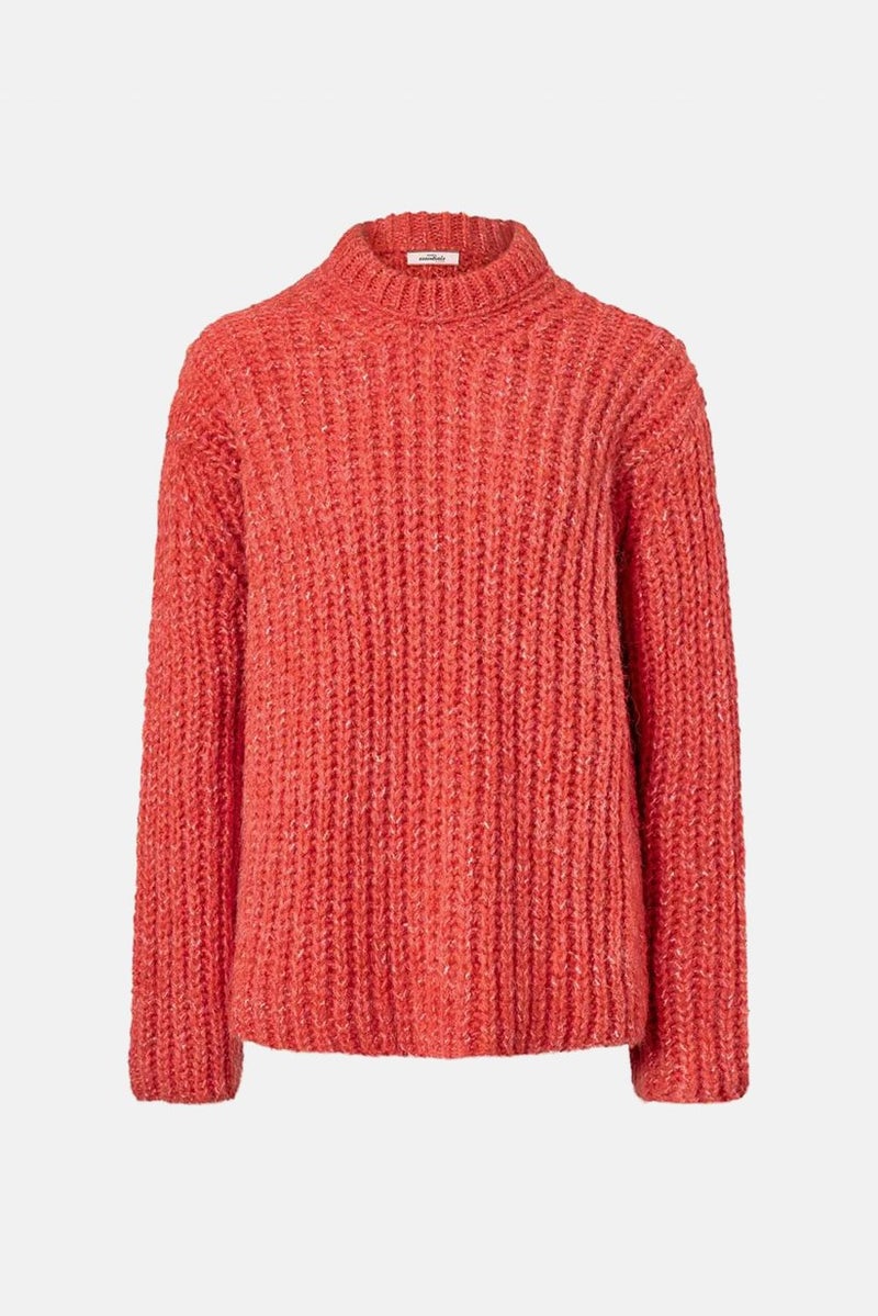 Tchibo سويت شيرت نسائي بتصميم محبوك، عنق دائري، أحمر - Image 3