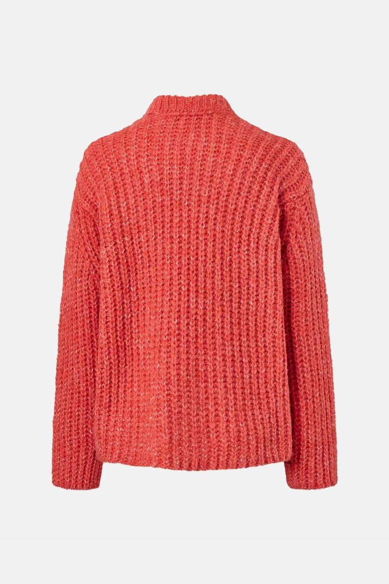 Tchibo سويت شيرت نسائي بتصميم محبوك، عنق دائري، أحمر - Image 2