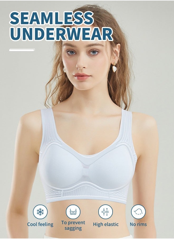 Generic - Seamless Lingerie with 3D Cup Design, Cool and Breathable Anti-Sagging Bra, High Elasticity and No Rim, 7A Grade Antibacterial Underwear, Perfect for Daily Comfort and Support - Image 1