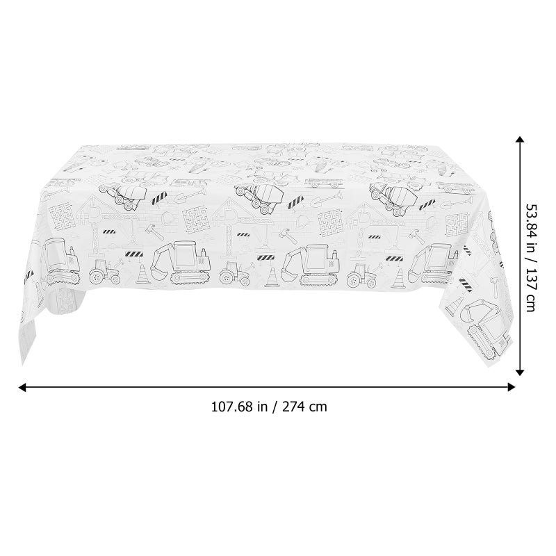Happy Birthday Coloring Tablecloth for Festive Gatherings, Durable and Protective - Image 2