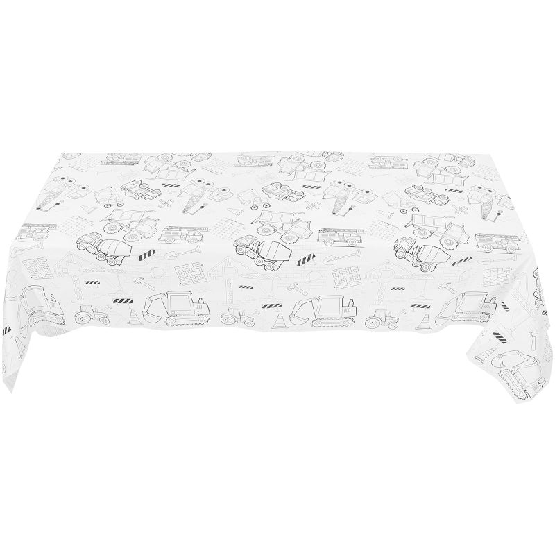Happy Birthday Coloring Tablecloth for Festive Gatherings, Durable and Protective - Image 1