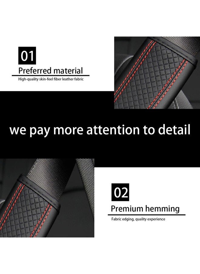 zipelo 2PCS Car Seat Belt Cover, Soft Shoulder Strap Covers Harness Pads, Safety Leather Seatbelt Comfort Driving Cushion Protect Your Neck and Shoulder Universal for Car, Truck, SUV (Black/Red) - Image 3