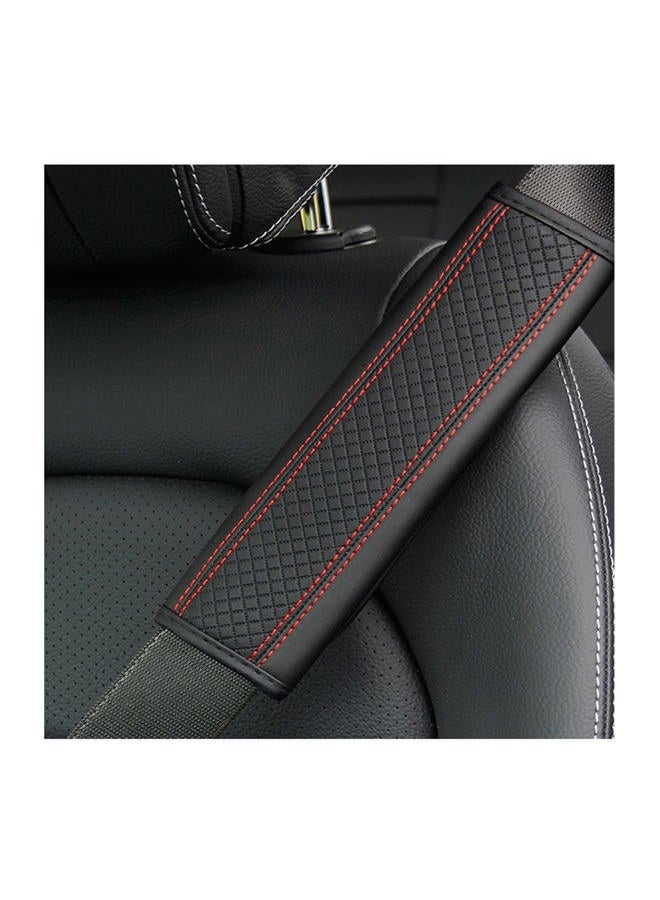 zipelo 2PCS Car Seat Belt Cover, Soft Shoulder Strap Covers Harness Pads, Safety Leather Seatbelt Comfort Driving Cushion Protect Your Neck and Shoulder Universal for Car, Truck, SUV (Black/Red) - Image 1