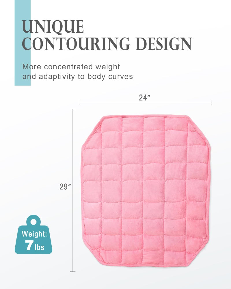 Cottonblue Weighted Blanket 7lbs for Adults  Luxury Crystal Velvet Weighted Lap Blanket for Relaxation  Lounging  Sleeping & Travel -Household Machine Washable  Pink  29"" x 24"" - Image 3