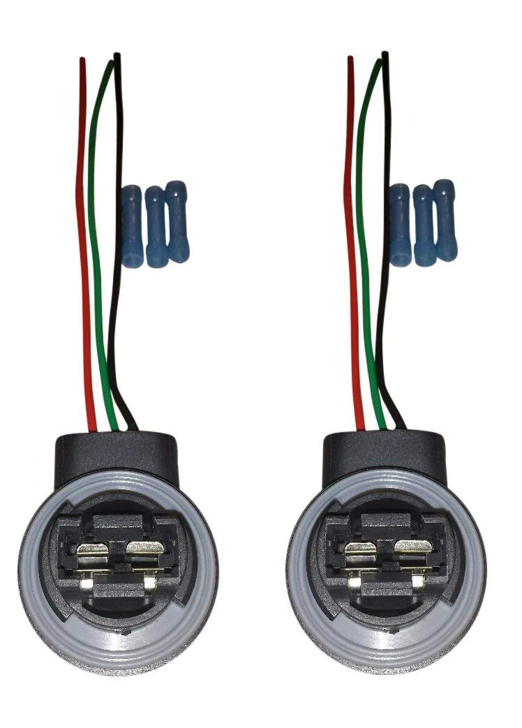 Muzzys  Set of 231574157 Wire Harness Pigtail Socket for LED and Standard Bulbs Turn Signal Brake Light DRL Daytime Running Lights Backup Reverse Lights