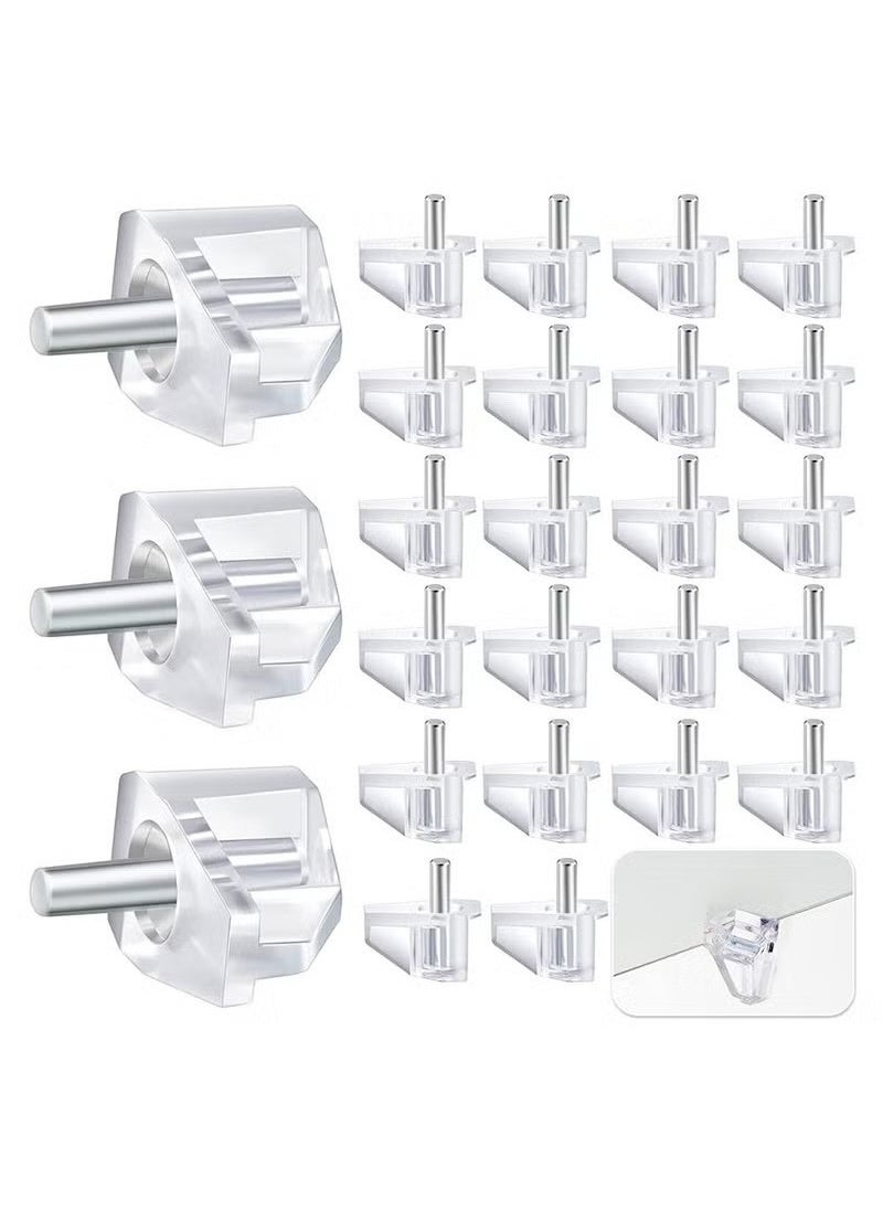 Generic 100 Pieces Supporting Rivet 3 Millimeters Or 1/8 Inch Shelf Support Peg Clear Plastic Support Small Cabinet Shelf Pins Replacement Peg Cabinet Shelf Supports Pins Shelf Holder Pins  - Image 1