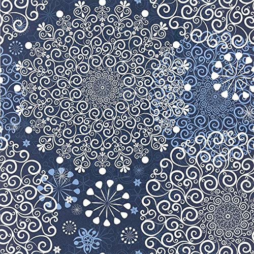 ReWallpaper Peel and Stick Wallpaper Boho Blue Bohemian Mural Wallpaper Stick & Peel Contact Paper for Walls 17.5in x 10ft Large Navy Floral Wall Paper Roll for Bedroom Bathroom Nursery Aesthetic - Image 1