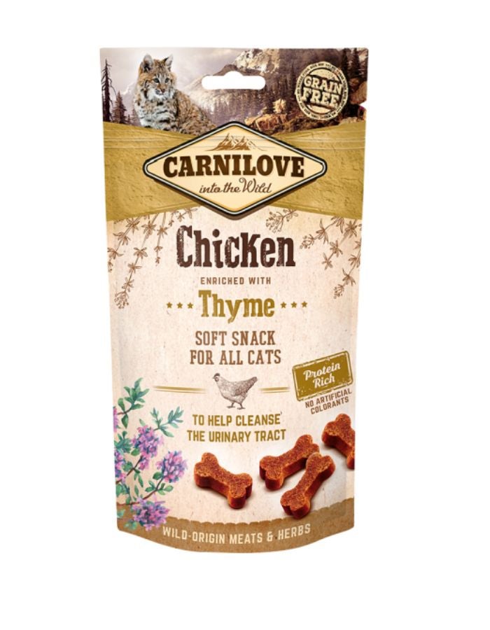Carnilove Chicken Soft Snack for Cats 50g – Enriched with Thyme, Grain-Free Treat