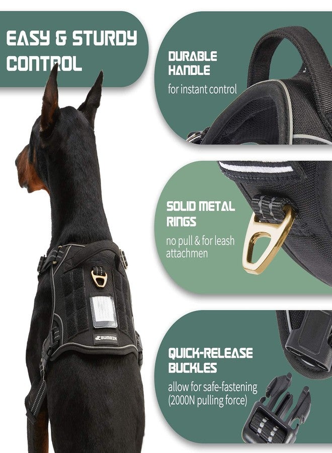 BUMBIN Tactical Dog Harness for Large Dogs No Pull, Famous TIK Tok No Pull Dog Harness, Fit Smart Reflective Pet Walking Harness for Training, Adjustable Dog Vest Harness with Handle Black L - Image 4