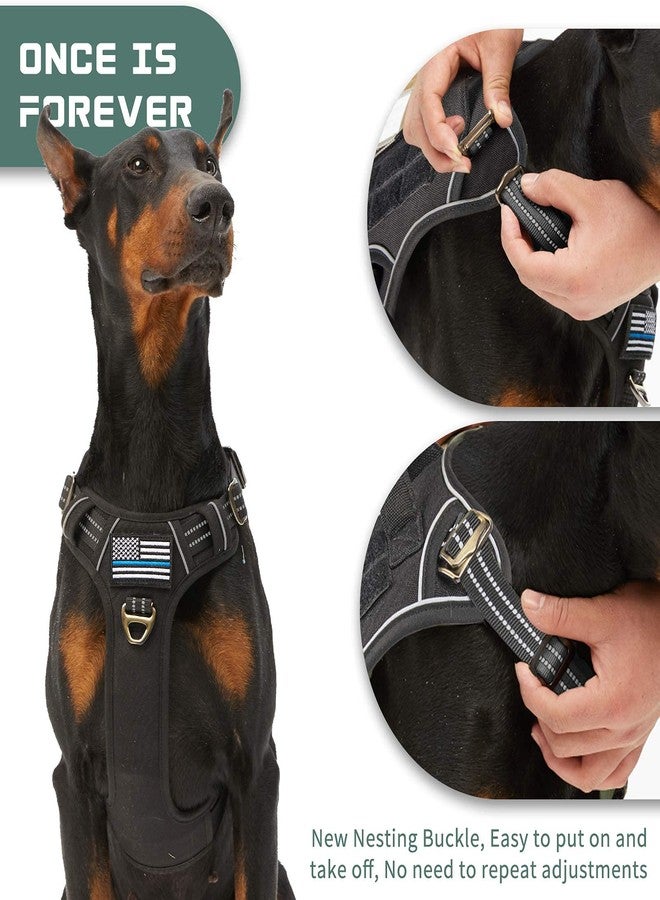 BUMBIN Tactical Dog Harness for Large Dogs No Pull, Famous TIK Tok No Pull Dog Harness, Fit Smart Reflective Pet Walking Harness for Training, Adjustable Dog Vest Harness with Handle Black L - Image 2