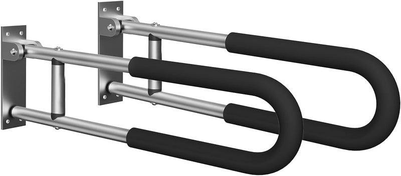 BotaBay Handicap Grab Bars Rails 23.6 Inch Toilet Handrails Bathroom Safety Bar Hand Support Rail Handicapped Handrail Accessories for Seniors Elderly Disabled Mounted Bath Grips (Aluminum-60cm-2pcs) - Image 1