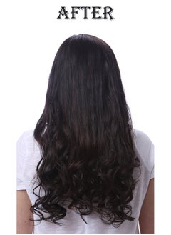 OneDor 20" Curly Full Head Clip In On Synthetic Hair Extensions 7Pcs 140G (1B-Off Black)  - Image 3