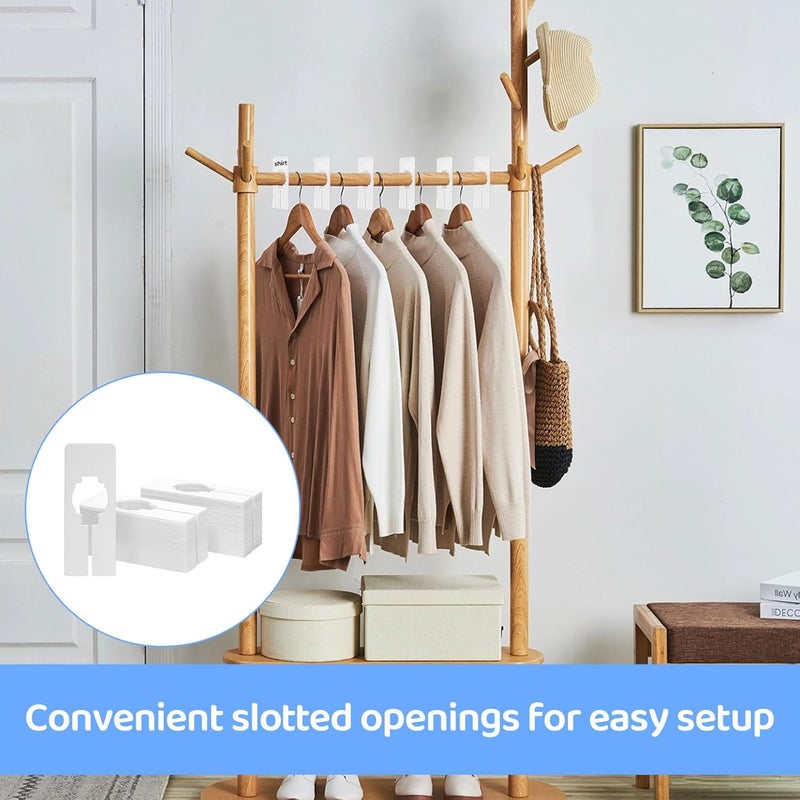 Qianeffort Rail Dividers,30PCS Wardrobe Dividers,White Rectangular Hanger Clothing Rail Dividers Rack Size Shelf Dividers,Writable Shelf Divider for wardrobe Sorting Classify Clothing Size and Colors - Image 5
