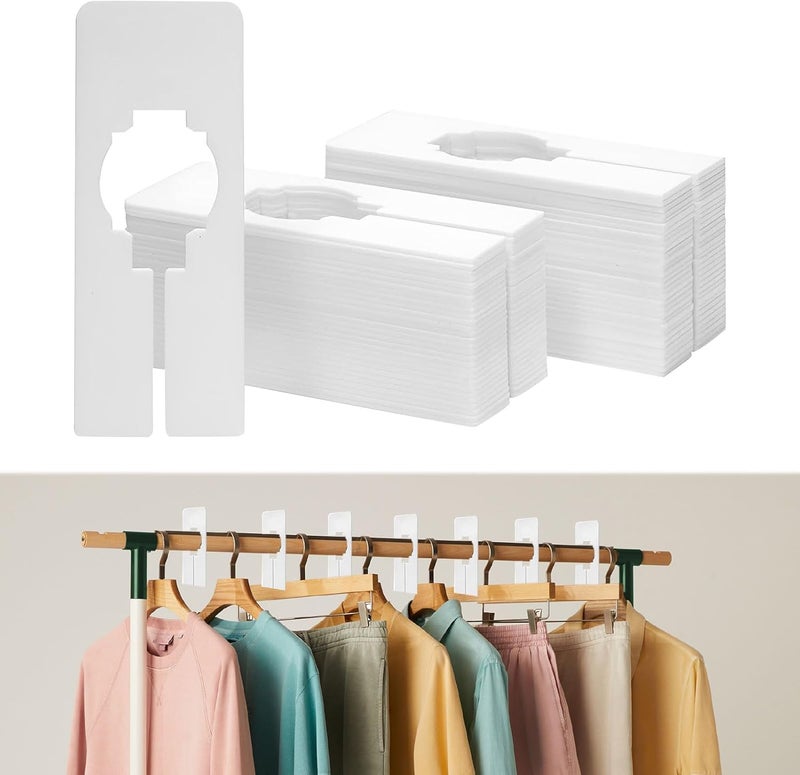 Qianeffort Rail Dividers,30PCS Wardrobe Dividers,White Rectangular Hanger Clothing Rail Dividers Rack Size Shelf Dividers,Writable Shelf Divider for wardrobe Sorting Classify Clothing Size and Colors - Image 1