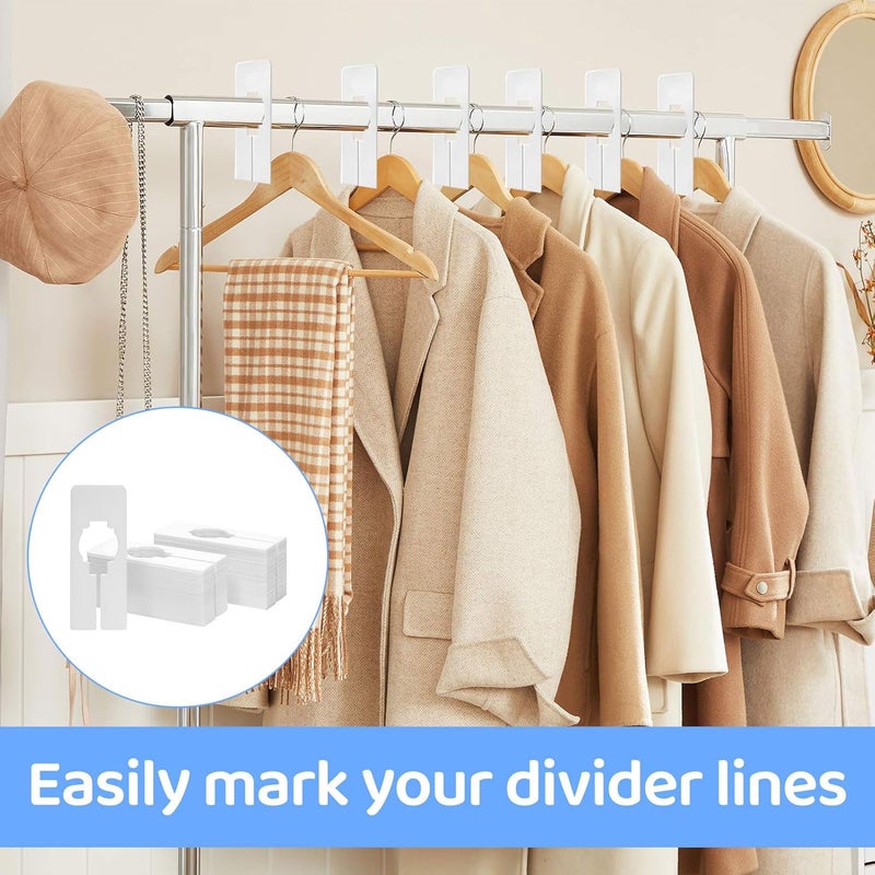 Qianeffort Rail Dividers,30PCS Wardrobe Dividers,White Rectangular Hanger Clothing Rail Dividers Rack Size Shelf Dividers,Writable Shelf Divider for wardrobe Sorting Classify Clothing Size and Colors - Image 4