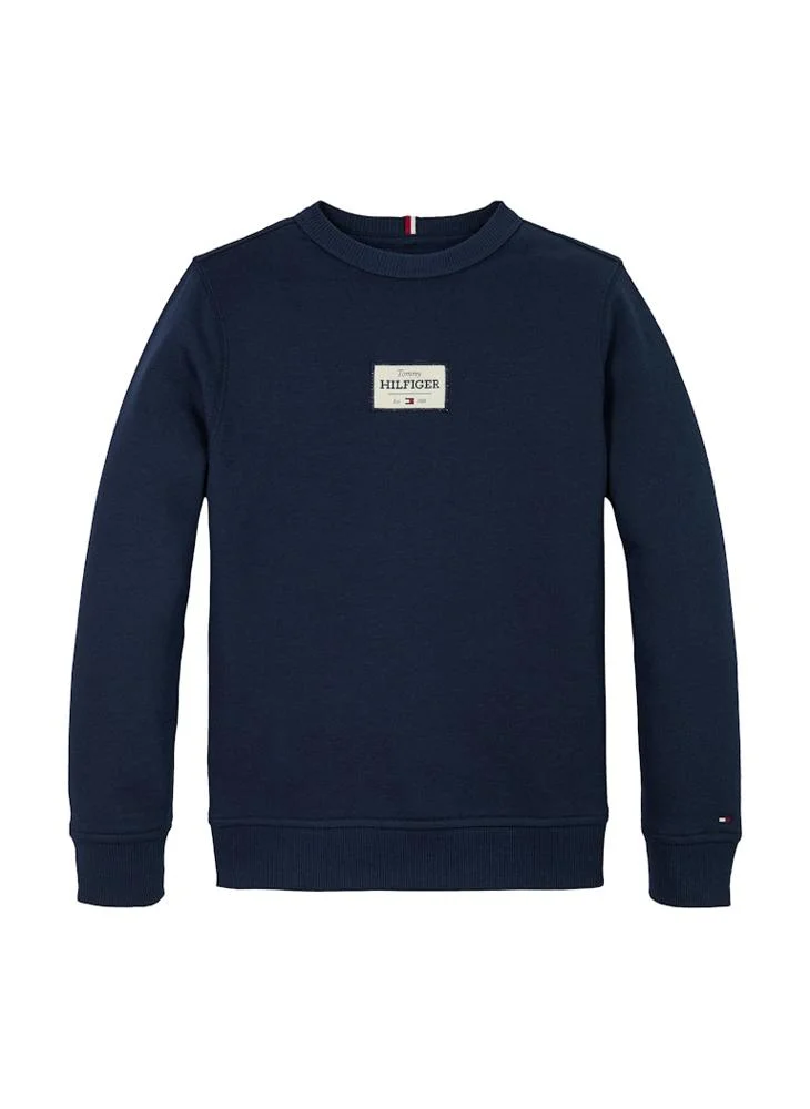 تومي هيلفيغر Youth Monotype 1985 Logo Label Regular Sweatshirt