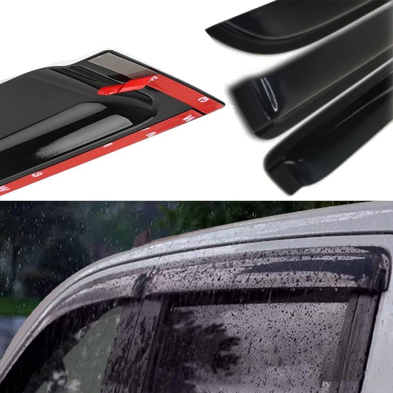 JUUCELY Tape-on Side Window Visors Vent Deflectors for Toyota RAV4 2019-2022, Smoke Tinted 4pcs - Image 5