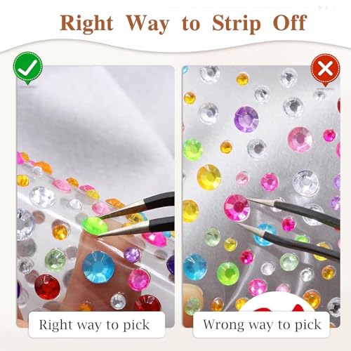TecoKart® 6 Sheet Hair Stickers for Hair Decoration Face Gems Rhinestones Pearl Stickers Kit for Makeup with Tweezer Self-Adhesive Rhinestone Hair Accessories for Crafts, Nail Art, Clothes Making - Image 4