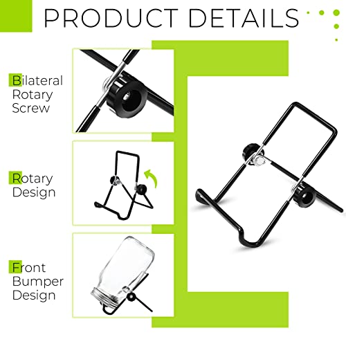 Yinkin 12 Pack Sprouting Stands for Wide and Regular Mouth Mason Jars Canning Jars Holder Stainless Steel Foldable Adjustable Stands for Growing Organic Sprouting - Image 4
