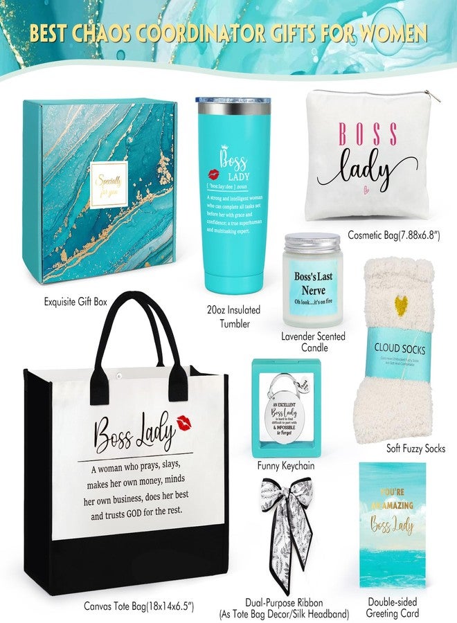 Suhctuptx Boss Lady Gifts for Women, Best Boss Gifts for Women with Canvas Tote Bag, Funny Boss Christmas Gifts for Women, Cool Gifts for Bosses Female, Office Appreciation Gifts for Birthday Boss Day - Image 2