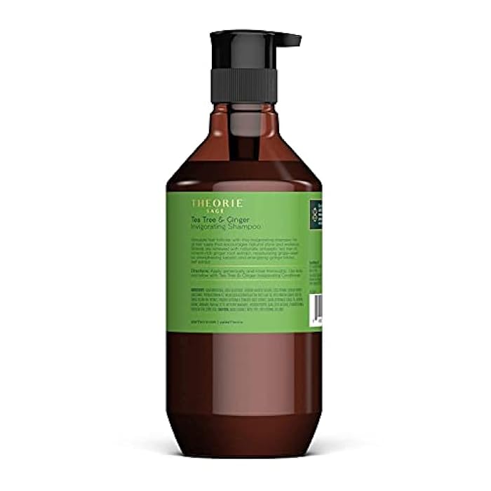 Theorie Tea Tree and Ginger Invigorating Shampoo | Stimulate & Renew with Natural Shine | Suited for All Hair Types - Protects Color and Keratin Treated Hair, Pump Bottle - 800mL - Image 2