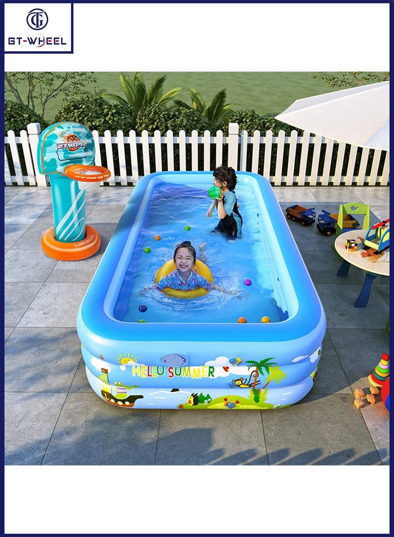 Inflatable Large Swimming Pool with Inflatable basketball Game for Adults and Kids Kiddie Above Ground Pool(4.2m) - Image 1