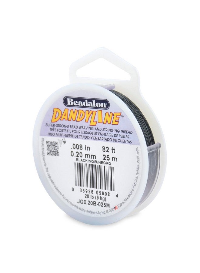 Beadalon Dandyline Bead Weaving & Stringing Thread 0.20 Mm / .008 In Black 25 M - Image 1