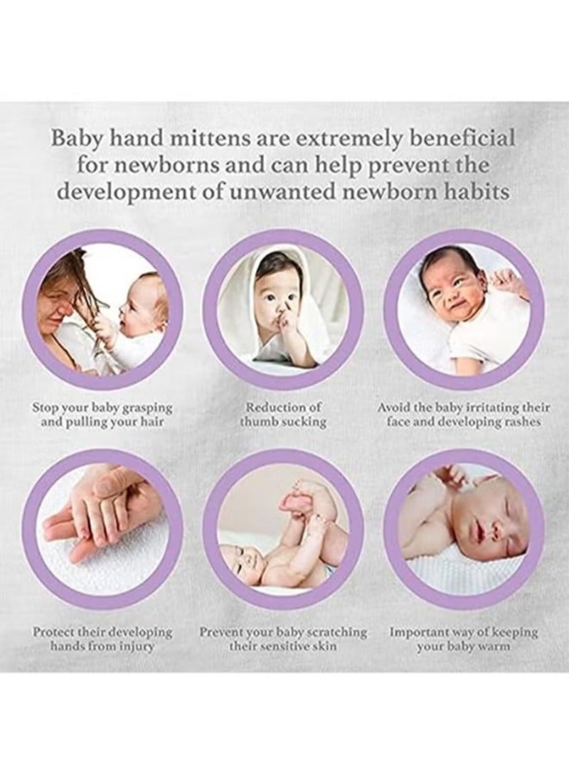 4 Pairs Of Baby Anti-Scratch Gloves, Elastic Adjustable Cotton Breathable Scratch-Resistant Gloves, Suitable For Boys And Girls 0-12 Months  - Image 5
