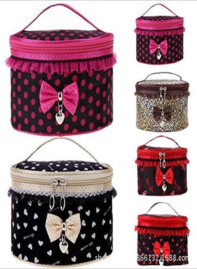 BLAPOXE Bow Storage Bag-Cosmetics Organizer/Toiletry Bag & Bow Tie Dot Women Multifunction Travel Makeup Case Pouch Toiletry Organizer - Image 4