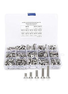 Generic Hex Flat Screw Kit, 260Pcs Stainless Steel 304 M4 8-16mm/M5 10-25mm/M6 12-25mm Hex Socket, Countersunk Screw Fasteners  - Image 1