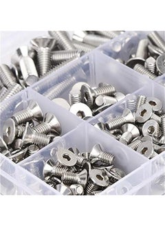 Generic Hex Flat Screw Kit, 260Pcs Stainless Steel 304 M4 8-16mm/M5 10-25mm/M6 12-25mm Hex Socket, Countersunk Screw Fasteners  - Image 5