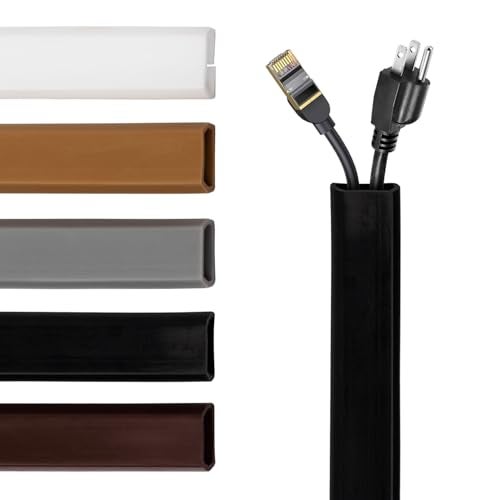 RUBBER BOND TV Cord Hider – Flexible Wall Cord Cover Slim Design Silicone Cable Raceway - Self Adhesive, Cut to Size Design for Hiding Wires on Wall - Clean Home Setup Cable Concealment (Black, 10 Feet) - Image 1