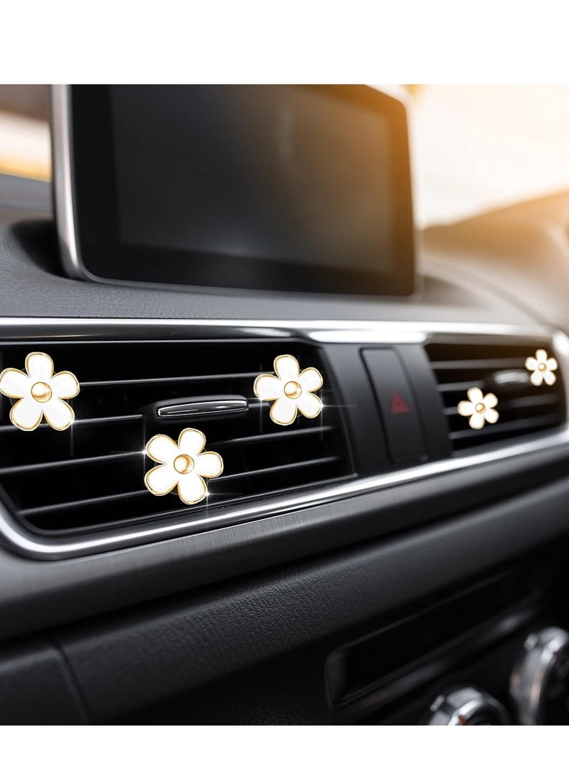 Generic 6 Pcs Daisy Flower Air Vent Clip Air Freshener Outlet Clip Car Air Conditioning Clip Charm Car Inter Decor(White, 3 cm, 3.3 cm)  - Image 1