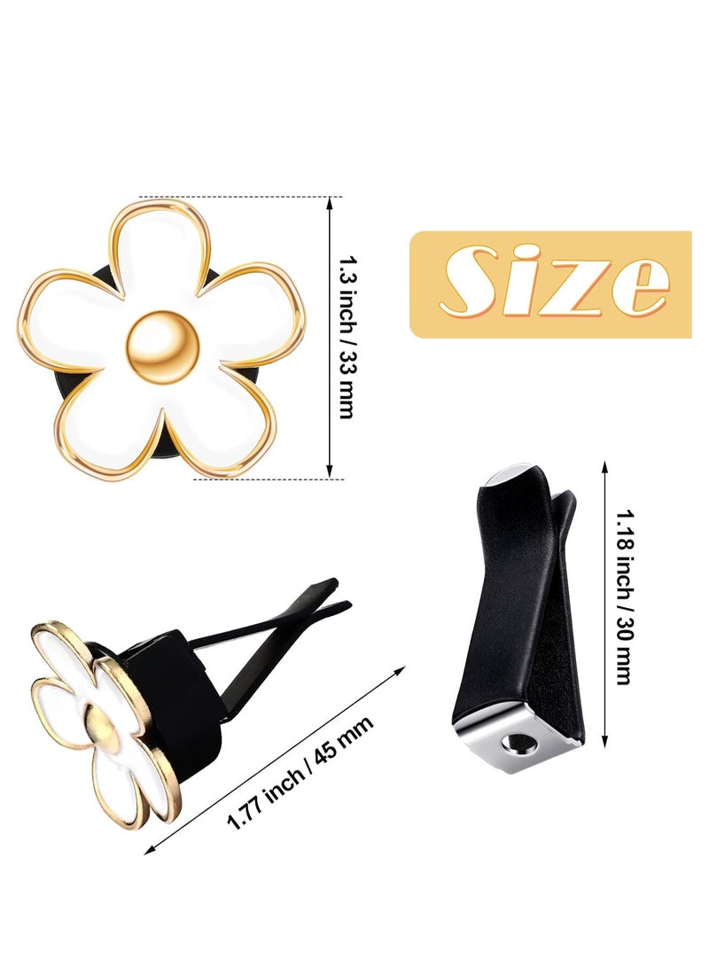 Generic 6 Pcs Daisy Flower Air Vent Clip Air Freshener Outlet Clip Car Air Conditioning Clip Charm Car Inter Decor(White, 3 cm, 3.3 cm)  - Image 3