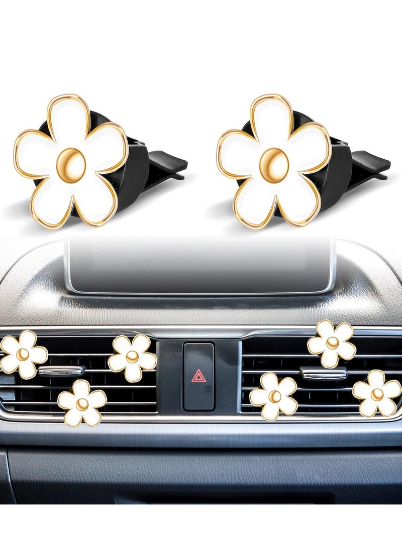 Generic 6 Pcs Daisy Flower Air Vent Clip Air Freshener Outlet Clip Car Air Conditioning Clip Charm Car Inter Decor(White, 3 cm, 3.3 cm)  - Image 5