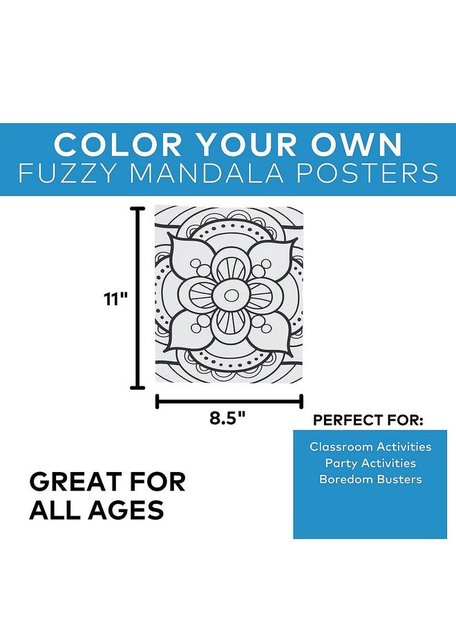 Fun Express Color Your Own Fuzzy Mandala Design Posters - Bulk Set of 24 - Crafts for Kids and Fun Home Activities - Image 3