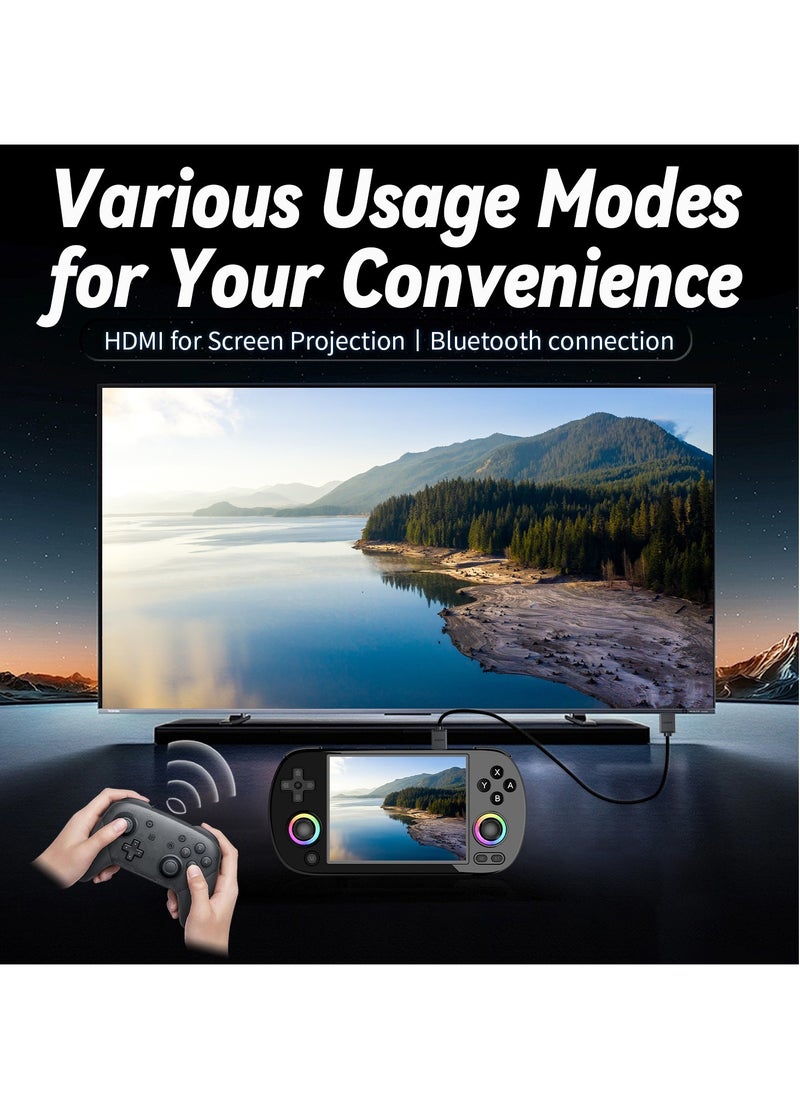 ANBERNIC  - Retro RG40XX H Portable Game Console, 64-bit, Linux, 4.0-inch IPS screen, Compatible with 5G WiFi, Bluetooth, HDMI-TV output (Black, 128GB) - Image 1